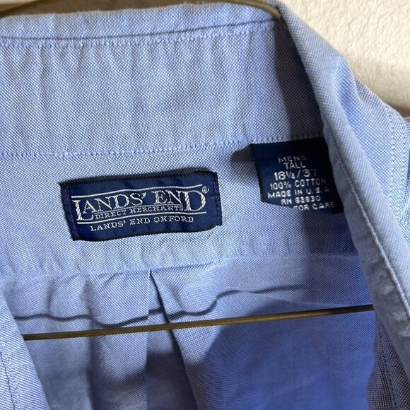 Lands End - Cotton Blue Shirt - Men's Lot of 4 - 3: 18 1/2 -36 & 1: 18 1/2 - 37 - Picture 8 of 16